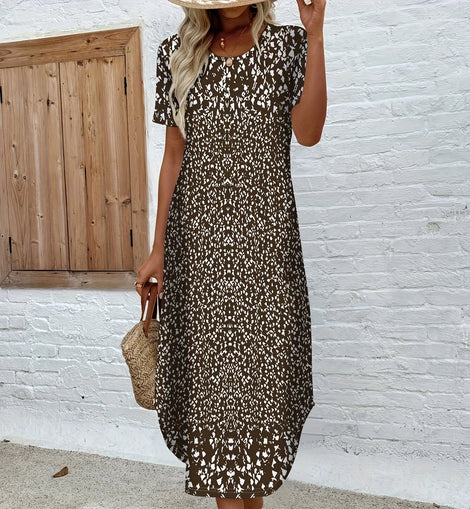 Fashion Elegant Women Dress Loose Casual Dress Women Printed Dress New Temperament